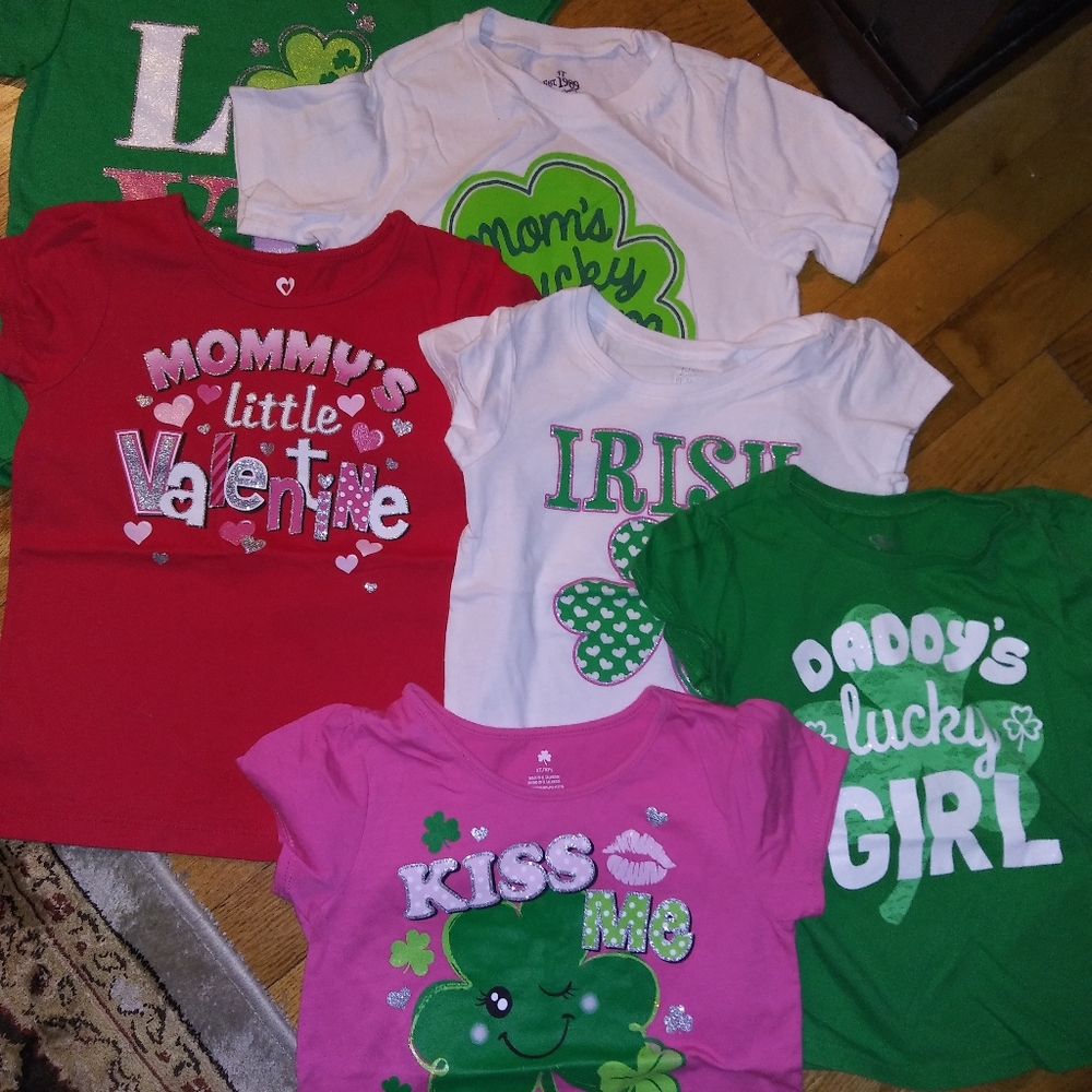 Lot six shirts girls size 4/5t